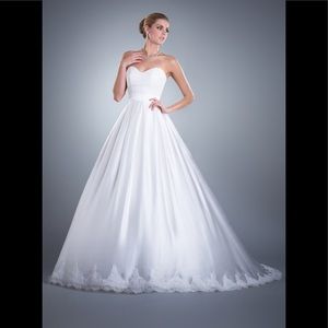 Olia zavozina ebie silk and lace Charmeuse gown